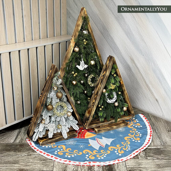 Scandinavian Folk Fox Christmas Tree Skirt Tree Skirt Nantong Prince Home Fashion Co., Ltd. 60 Inches 