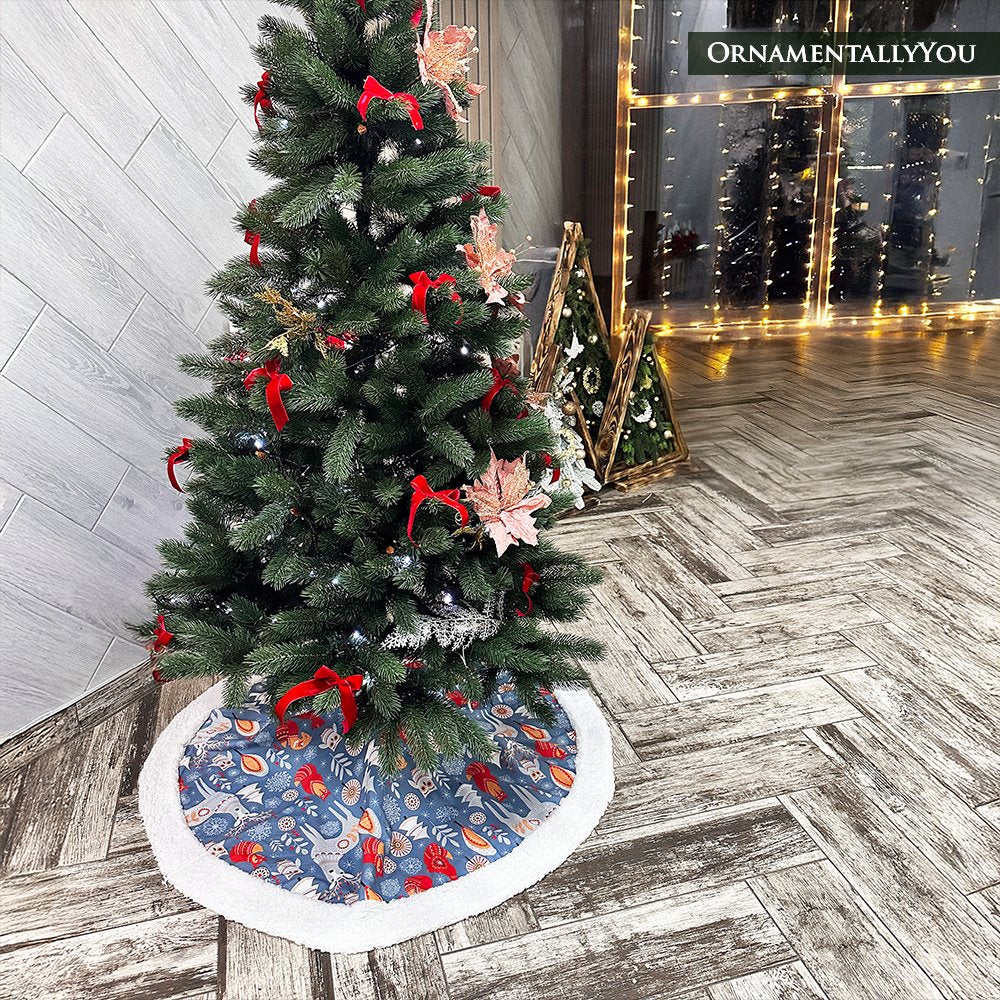 Scandinavian Forest Animal Pattern Tree Skirt Tree Skirt Nantong Prince Home Fashion Co., Ltd. 