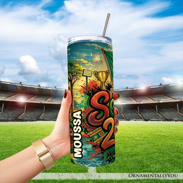 Senegal 2026 Soccer Cup Global Championship 20oz Tumbler With Lid and Stainless Steel Straw, Fans Football Gift Cup Tumbler OrnamentallyYou 