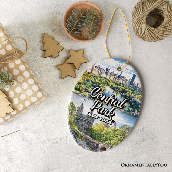 Serene Central Park New York Landmarks Ornament, American Urban Oasis Heritage Gift and Travel Souvenir Ceramic Ornament OrnamentallyYou 