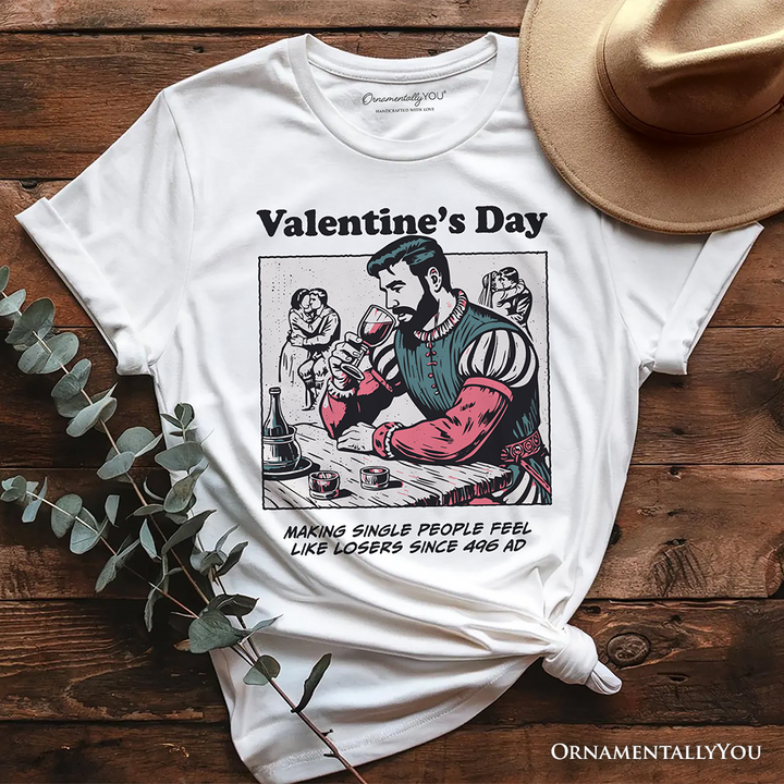 Single People Comic Loser Valentine T-Shirt, Funny Anti-Valentine Tee