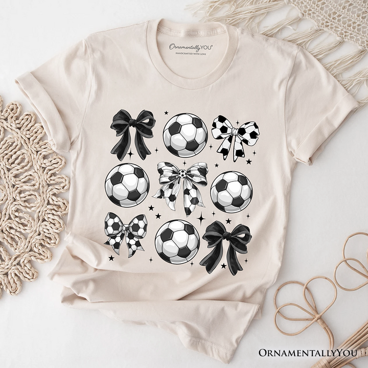 Soccer Balls Coquette Bows T-Shirt, Sports Mom Tee