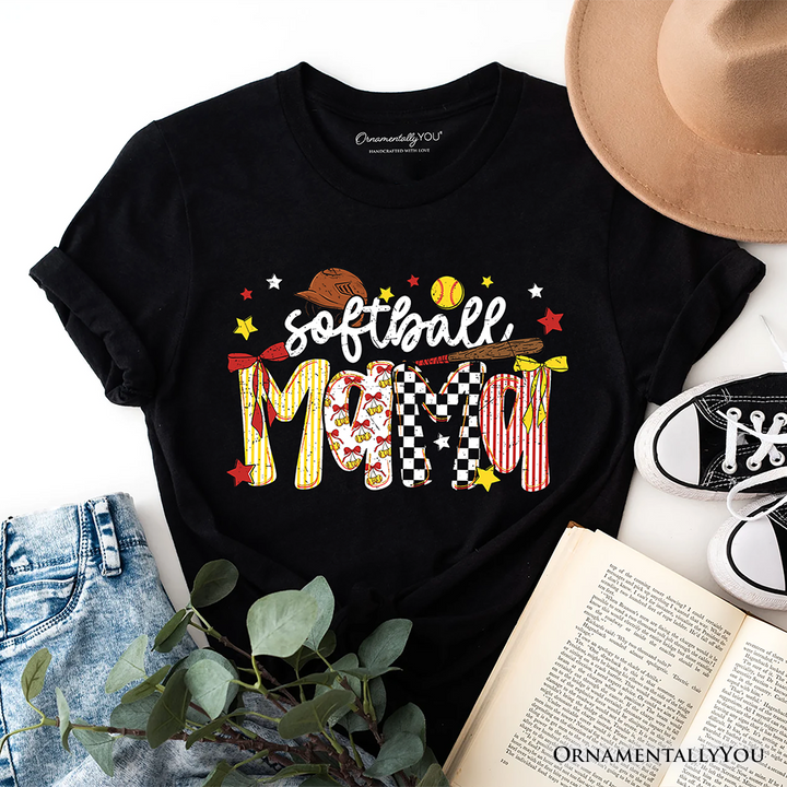 Softball Mama Game Day T-Shirt, Retro Sports Mom Tee
