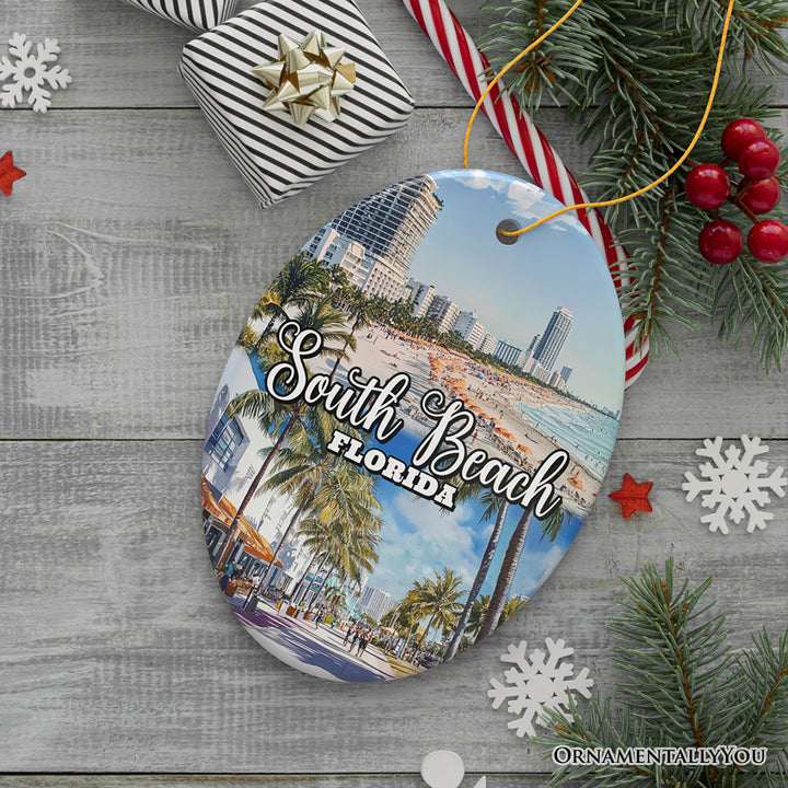 South Beach Artistic Culture Christmas Ornament, Florida Souvenir and Gift