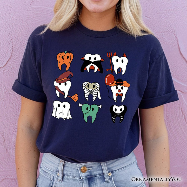 Spooky Halloween Dentist T-Shirt, Teeth Monster Tee for Dental Crew T-Shirts OrnamentallyYou 