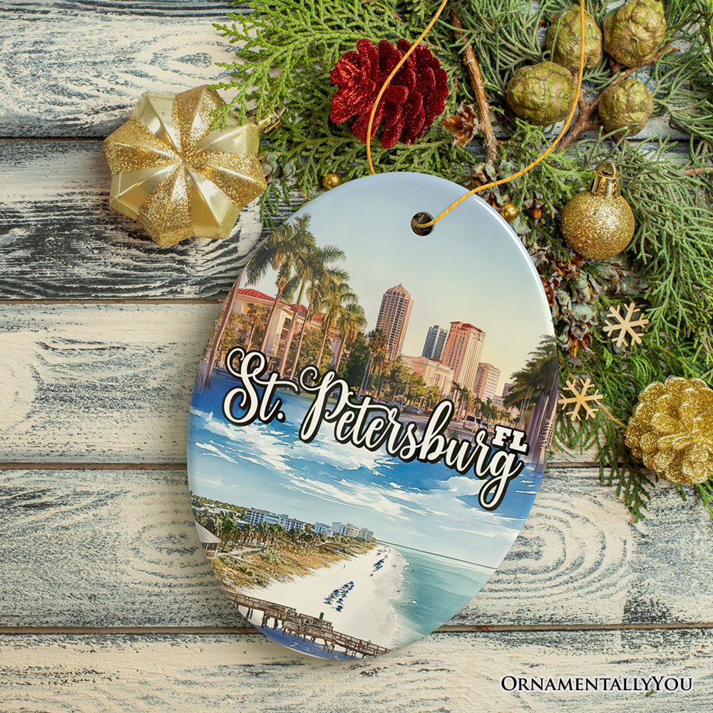 St. Petersburg Christmas Ornament, Florida's Gulf Coast City Souvenir and Decor