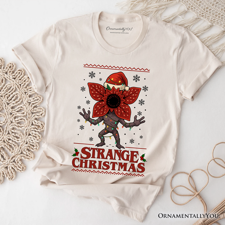 Strange Christmas Retro T-Shirt, Demon Plant Gift for Horror Lovers