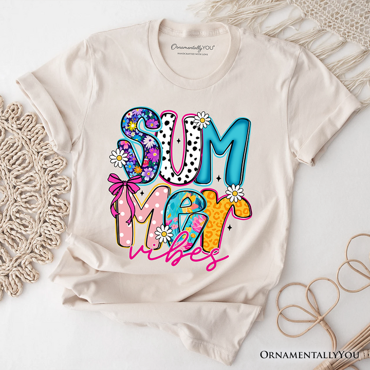 Summer Vibes Retro Floral T-Shirt, Coastal Beach Tee