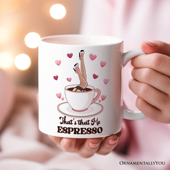 That’s That Me Expresso Vibe Personalized Mug, Retro Girls Valentine and Galentine Gift With Custom Name Personalized Ceramic Mug OrnamentallyYou 