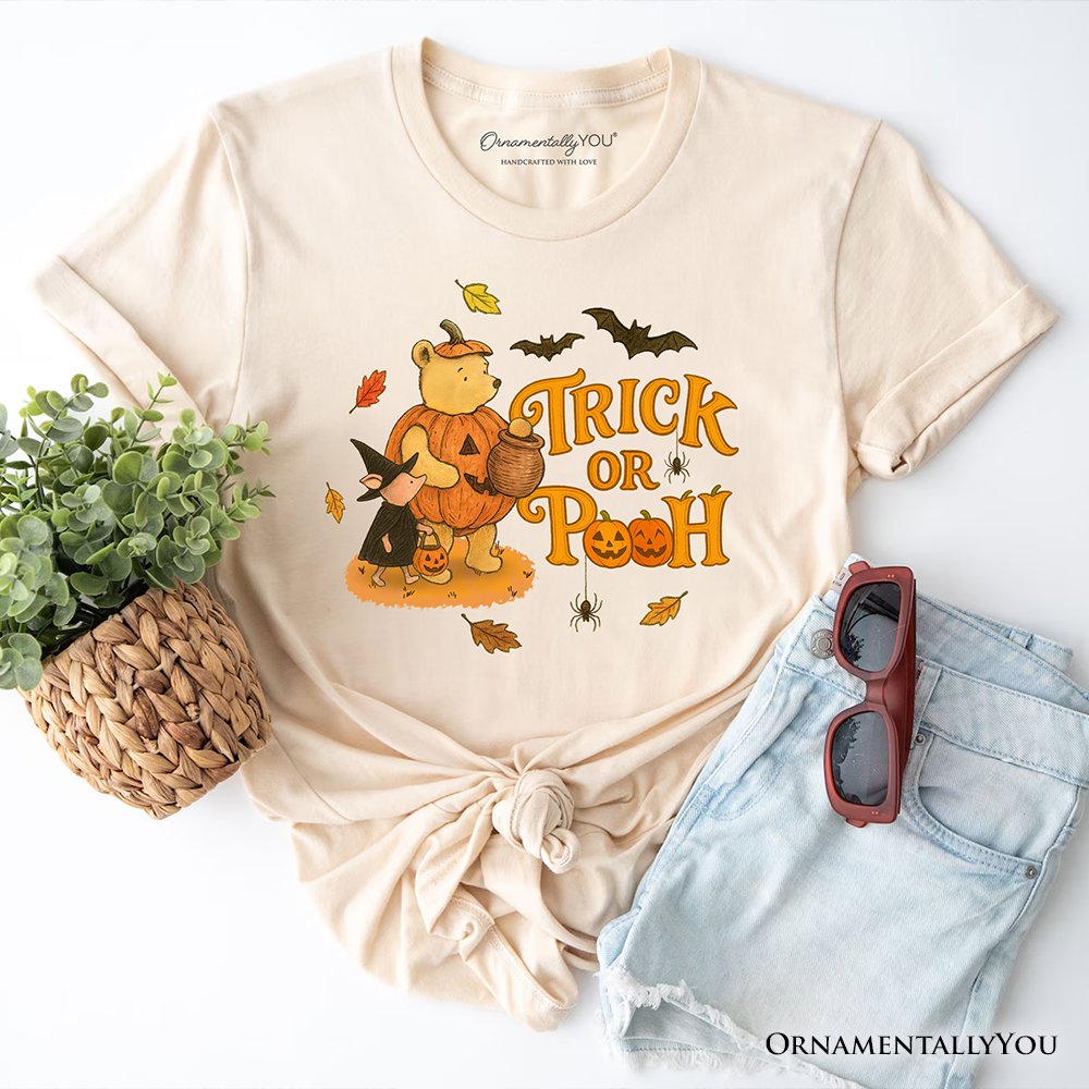 Trick or Treat Winnie-the-Pooh T-Shirt, 1926 A.A. Milne Vintage Halloween Friends Tee T-Shirts OrnamentallyYou Natural XS 
