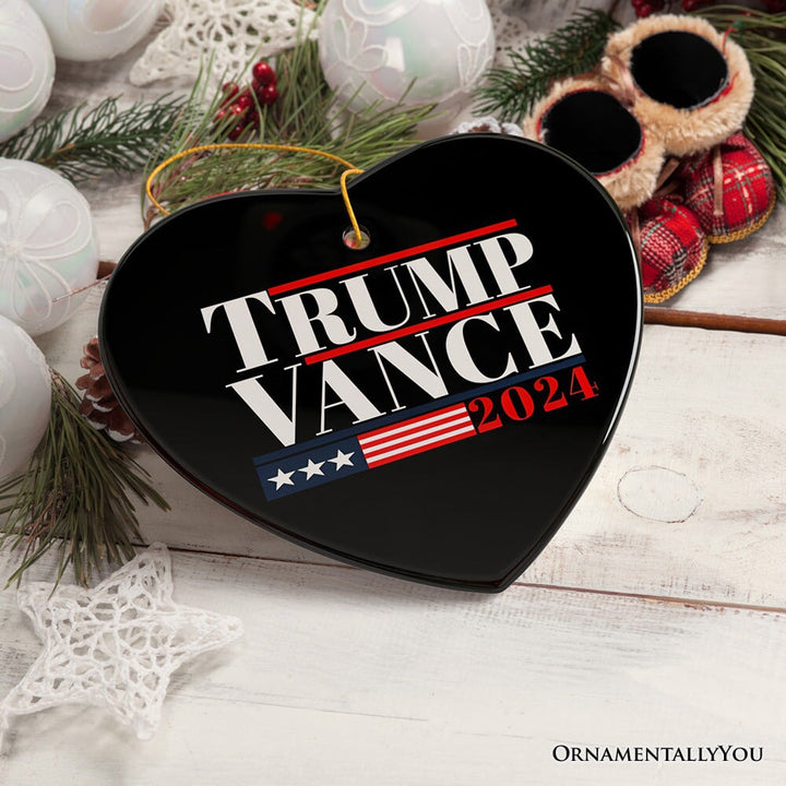 Trump Vance 2024 Election Support Ornament, MAGA Republican Christmas Gift and Decor Ceramic Ornament OrnamentallyYou 