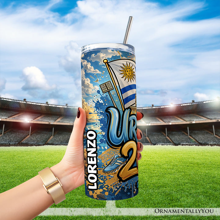 Uruguay 2026 Soccer Cup Global Championship 20oz Tumbler With Lid and Stainless Steel Straw, Fans Football Gift Cup