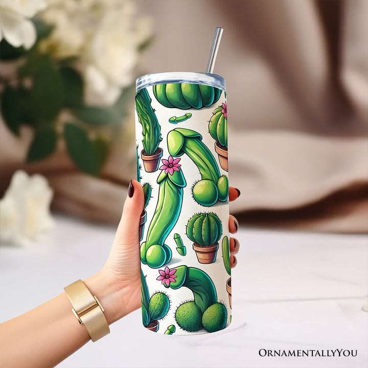Valentine Adult Humor 20oz Personalized Tumbler With Lid and Stainless Steel Straw, Funny Cactus Gift Cup Tumbler OrnamentallyYou 