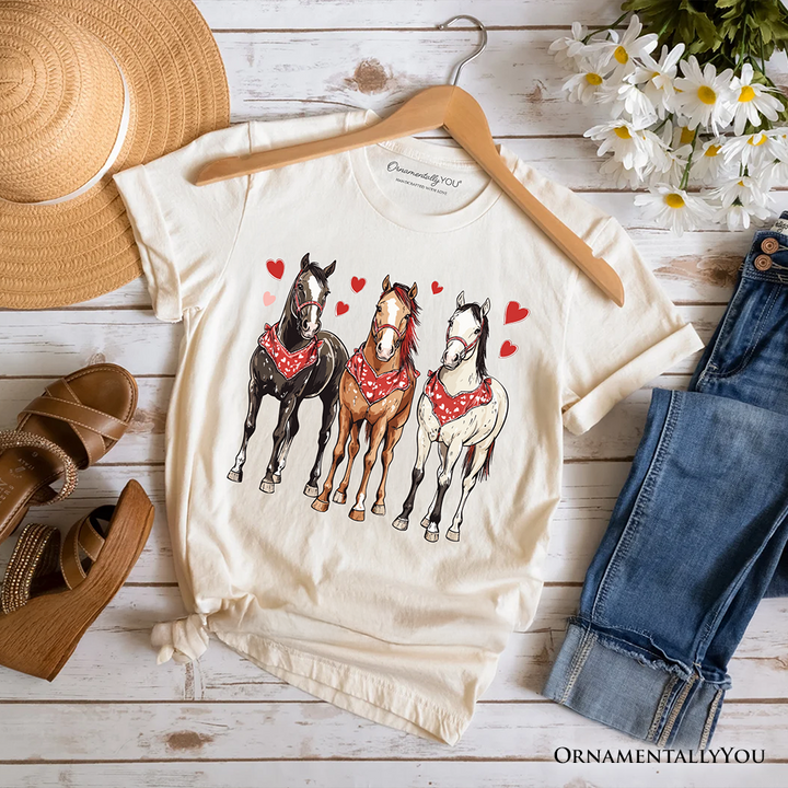Valentine Horses Western T-Shirt, Cute Country Lover Tee