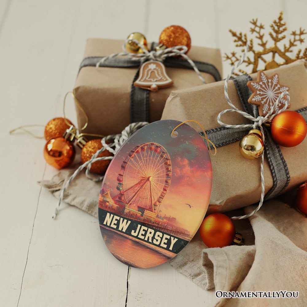 Vibrant The Wheel New Jersey Ornament, Atlantic City Shore Christmas Gift and East Coast Souvenir