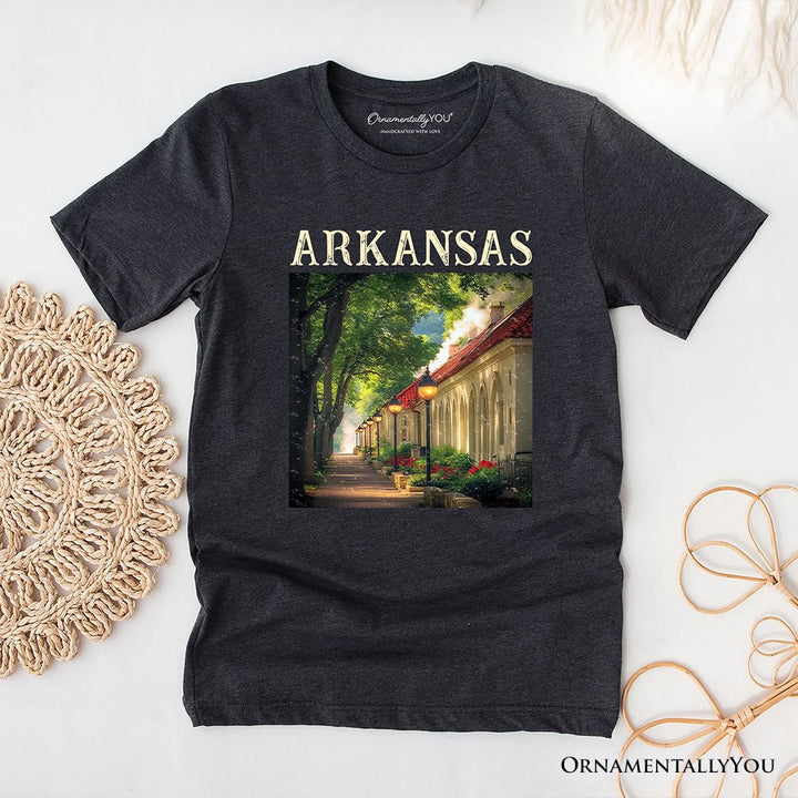 Vintage Arkansas State Hot Springs T-Shirt, Bathhouse Row Tee and Scenic Landmark Keepsake Souvenir T-Shirts OrnamentallyYou Gray XS 