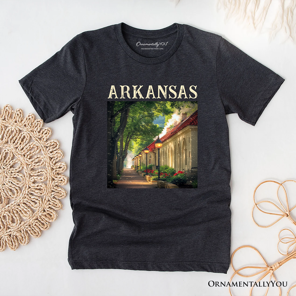 Vintage Arkansas State Hot Springs T-Shirt, Bathhouse Row Tee and Scenic Landmark Keepsake Souvenir