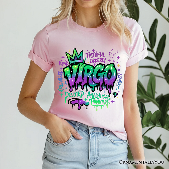 Virgo Graffiti Zodiac T-Shirt, Street Style Astrology Horoscope Tee