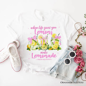 When Life Gives You Lemons Make Lemonade T-Shirt, Coquette White, Natural and Black Summer Girl Tee T-Shirts OrnamentallyYou White XS 