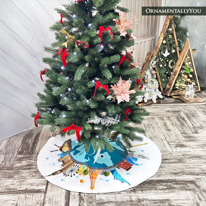 World Landmark Christmas Tree Skirt Tree Skirt Nantong Prince Home Fashion Co., Ltd. 48 Inches 