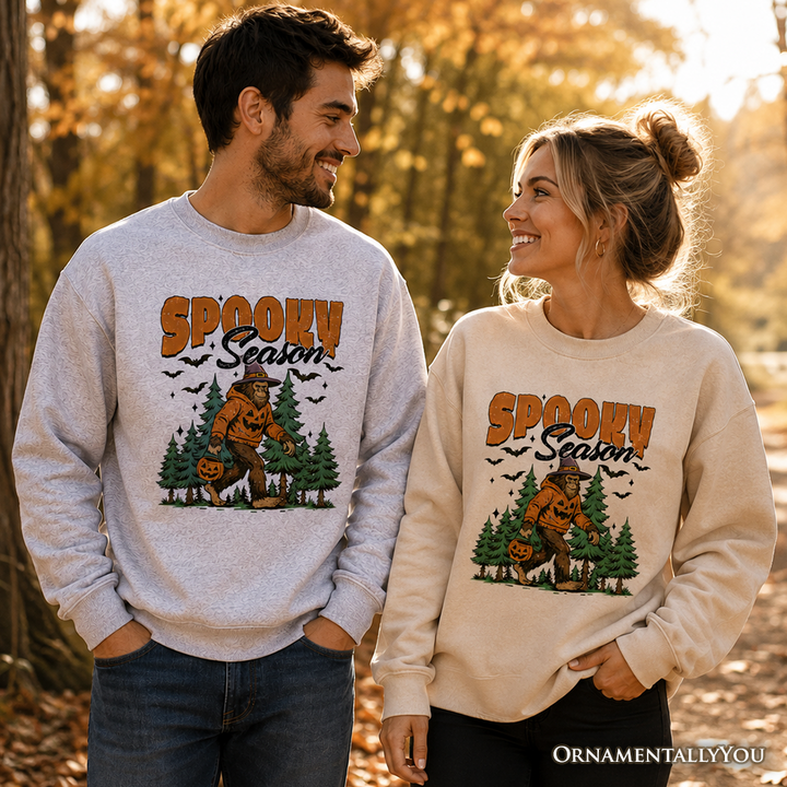 Spooky Season Bigfoot Sweatshirt, Halloween Sasquatch Pumpkin Sweater
