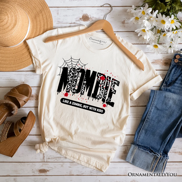 Mombie Like a Zombie But With Kids T-Shirt, Funny Halloween Mom Horror Tee