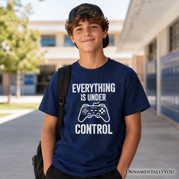Kids Everything Is Under Control Gamer T-Shirt, Funny Youth Video Game Controller Tee Kid's T-Shirts OrnamentallyYou 