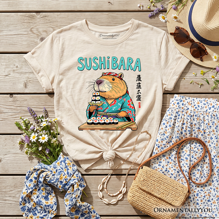 Sushibara Capybara Kids T-Shirt, Funny Sushi Animal Tee for Youth
