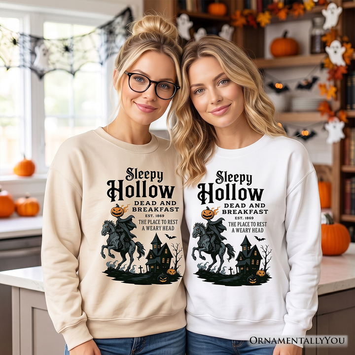 Headless Horseman Sleepy Hollow Halloween Light Sweatshirt, Dead and Breakfast Retro Sweater