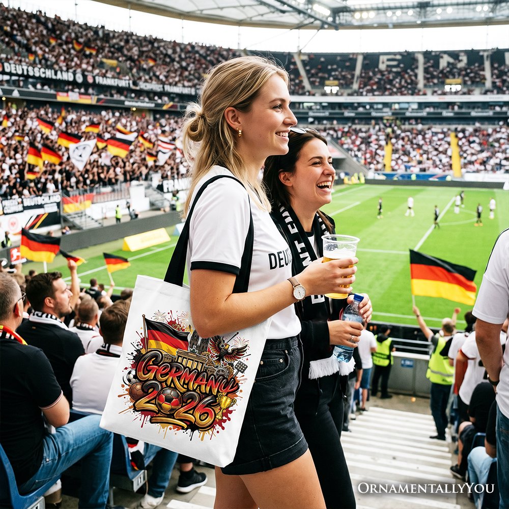 Germany 2026 Soccer Cup Global Championship Tote Bag, Fans Football Gift Shopper Tote Bag OrnamentallyYou 