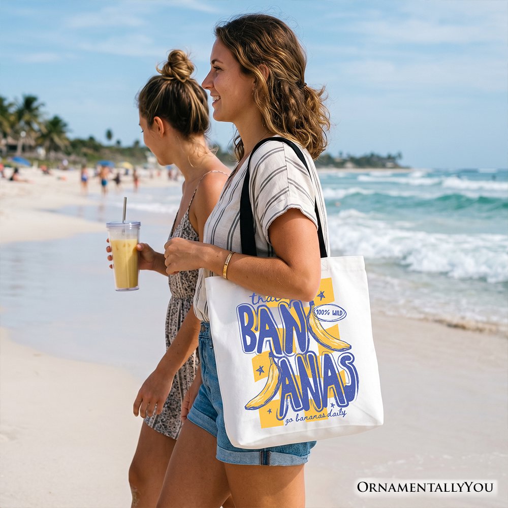 That’s Bananas Summer Tote Bag, Funny Tropical Fruit Gift Shopper Tote Bag OrnamentallyYou 