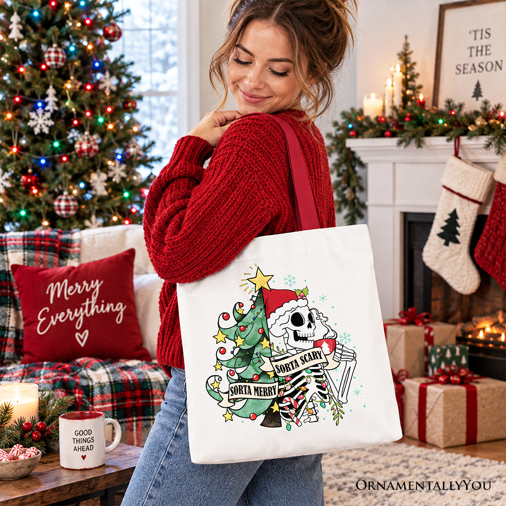 Sorta Merry Christmas Skeleton, Sarcastic Holiday Gift Shopper