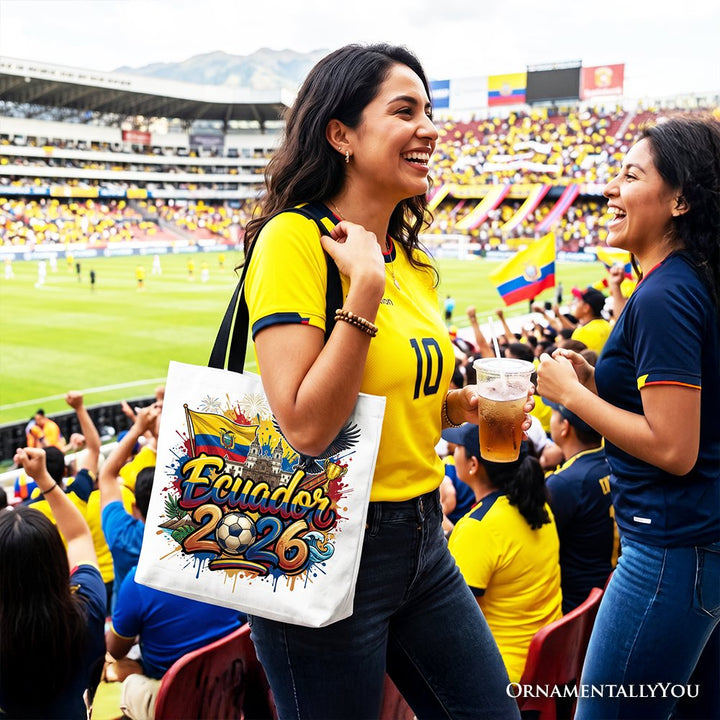 Ecuador 2026 Soccer Cup Global Championship Tote Bag, Fans Football Gift Shopper Tote Bag OrnamentallyYou 