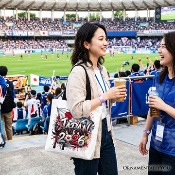 Japan 2026 Soccer Cup Global Championship Tote Bag, Fans Football Gift Shopper Tote Bag OrnamentallyYou 
