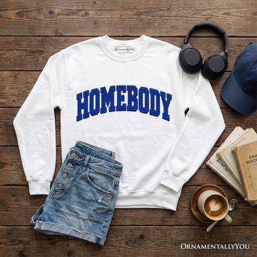 Homebody Faux Cross Stitch Sweatshirt, Cozy Introvert Sweater
