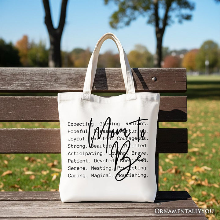 Mom To Be Pregnancy Announcement Tote Bag, Definition Future Mama Pregnant Gift Shopper Tote Bag OrnamentallyYou White 