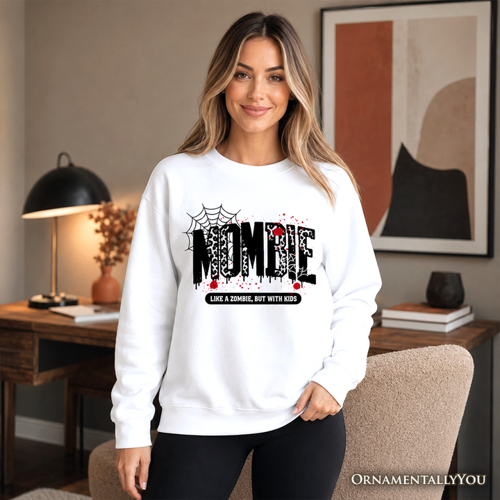 Mombie Like a Zombie Sweatshirt, Funny Halloween Mom Horror Sweater