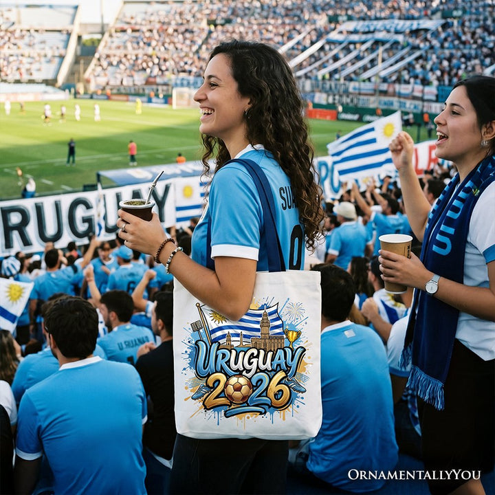 Uruguay 2026 Soccer Cup Global Championship Tote Bag, Fans Football Gift Shopper Tote Bag OrnamentallyYou 