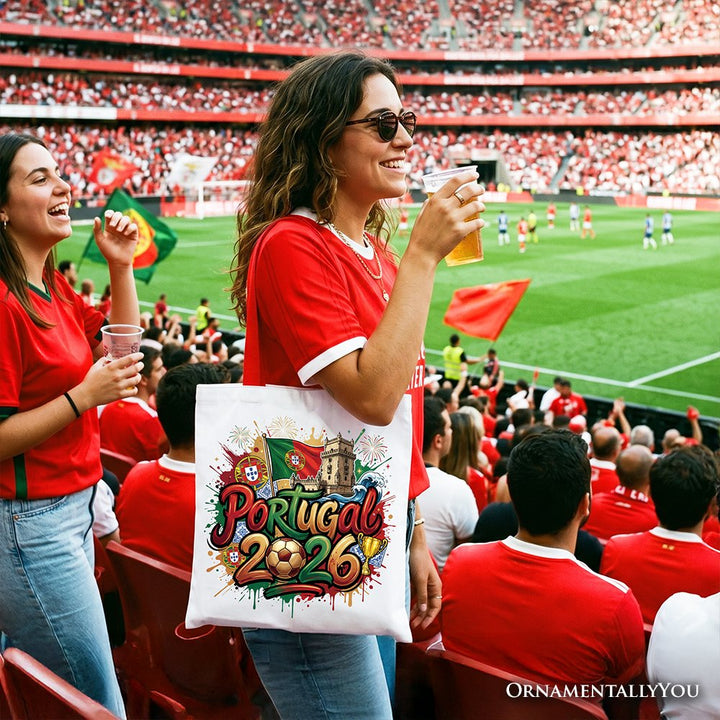 Portugal 2026 Soccer Cup Global Championship Tote Bag, Fans Football Gift Shopper Tote Bag OrnamentallyYou 