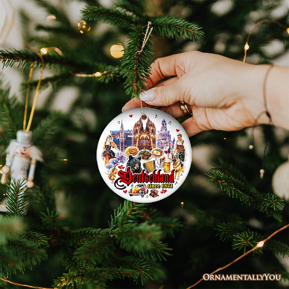 Artistic Germany Landmarks Ornament, Bavarian Heritage and Culture Christmas Gift and Travel Souvenir Ceramic Ornament OrnamentallyYou 