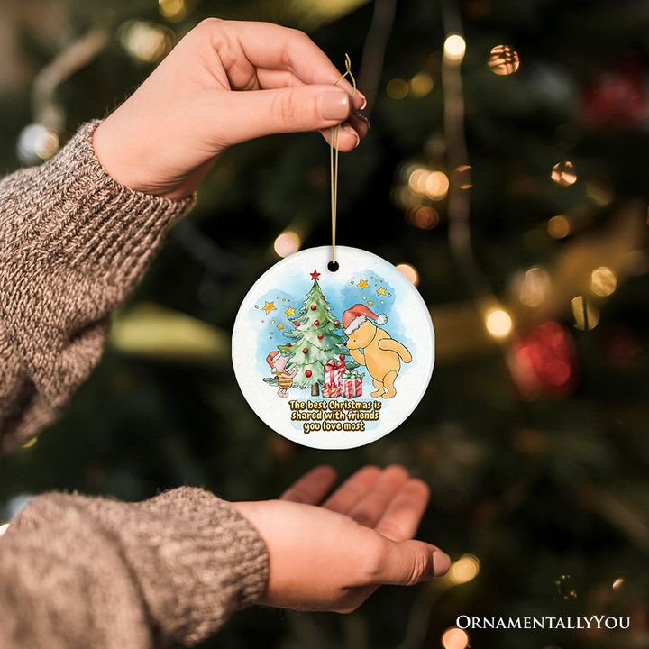 Best Christmas with Friends Pooh Bear's Ornament, Heartwarming Gift and Decor