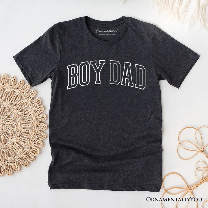 Boy Dad Varsity T-Shirt, Father's Day Tee T-Shirts OrnamentallyYou Dark Gray XS 
