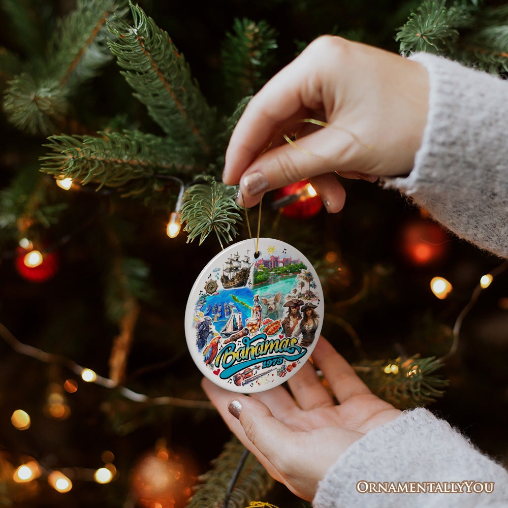 Breathtaking Tropical Bahamas, Caribbean Cultures and Landscapes Travel Souvenir and Christmas Gift Ceramic Ornament OrnamentallyYou 