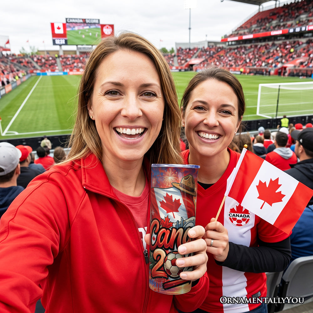 Canada 2026 Soccer Cup Global Championship 20oz Tumbler With Lid and Stainless Steel Straw, Fans Football Gift Cup