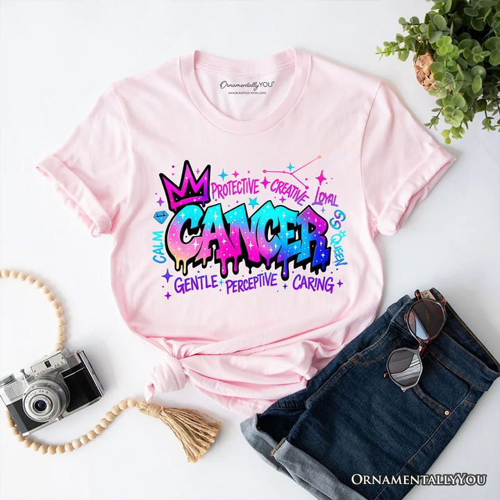 Cancer Graffiti Zodiac T-Shirt, Street Style Astrology Horoscope Tee