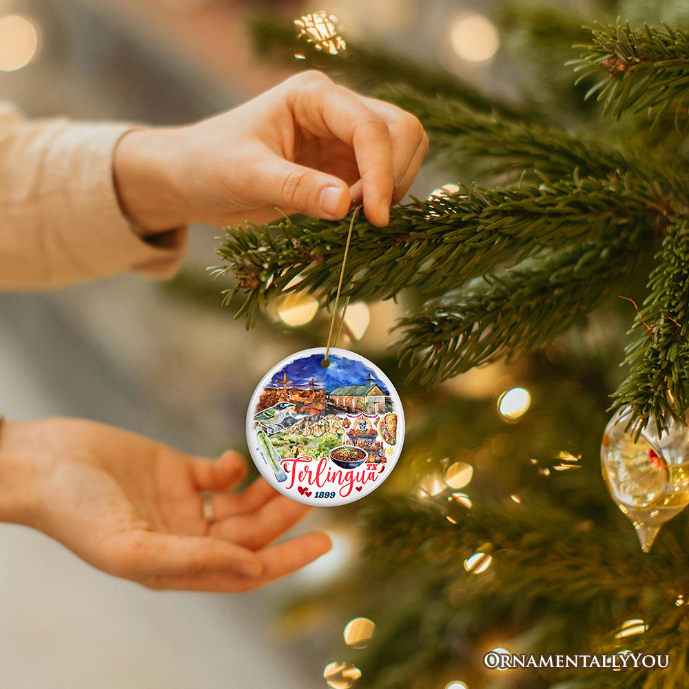 Charming Terlingua Ornament, Texas Ghost Town Christmas Gift and Desert Adventure Souvenir