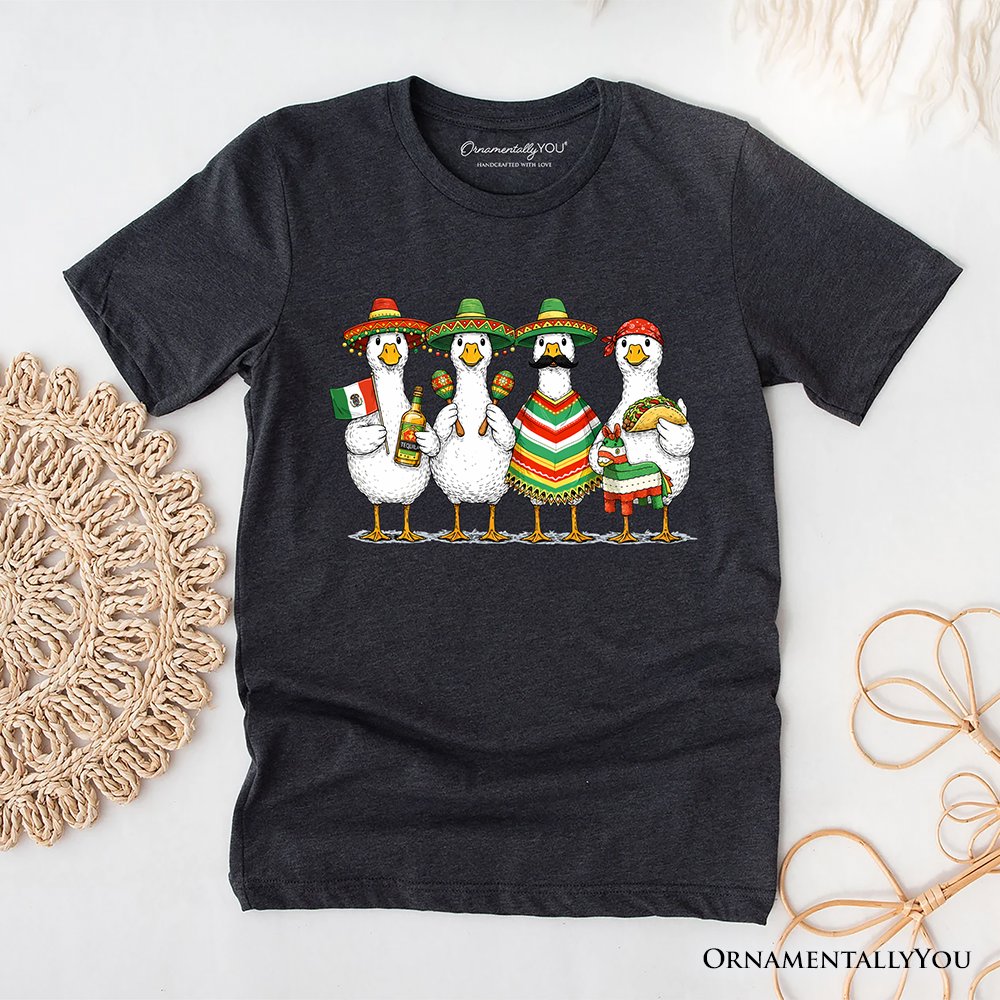 Cinco De Mayo Goose Mexican T-Shirt, Funny Fiesta Tee T-Shirts OrnamentallyYou Dark Gray XS 