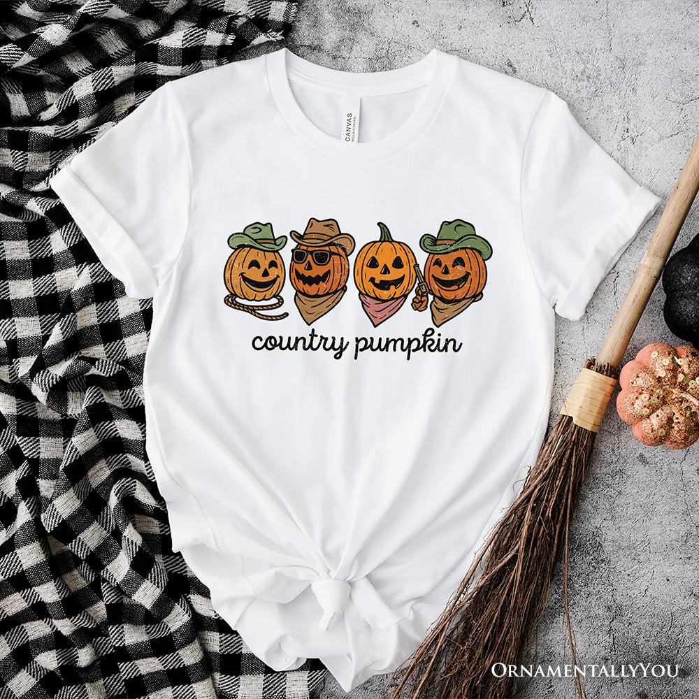 Country Pumpkin Rustic T-Shirt, Cute Fall Tee for Autumn Season T-Shirts OrnamentallyYou White XS 