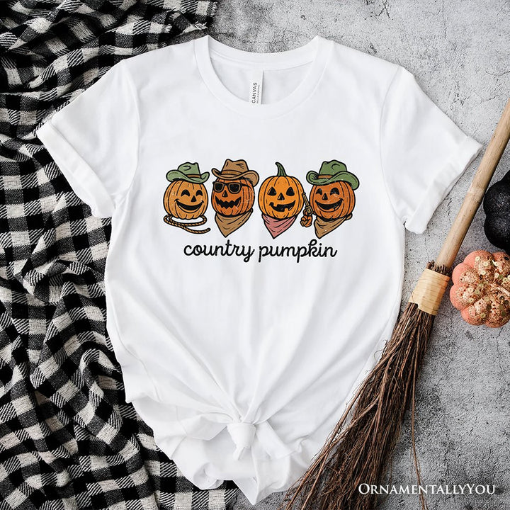 Country Pumpkin Rustic T-Shirt, Cute Fall Tee for Autumn Season T-Shirts OrnamentallyYou White XS 