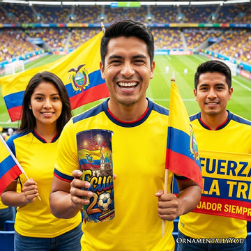 Ecuador 2026 Soccer Cup Global Championship 20oz Tumbler With Lid and Stainless Steel Straw, Fans Football Gift Cup Tumbler OrnamentallyYou 